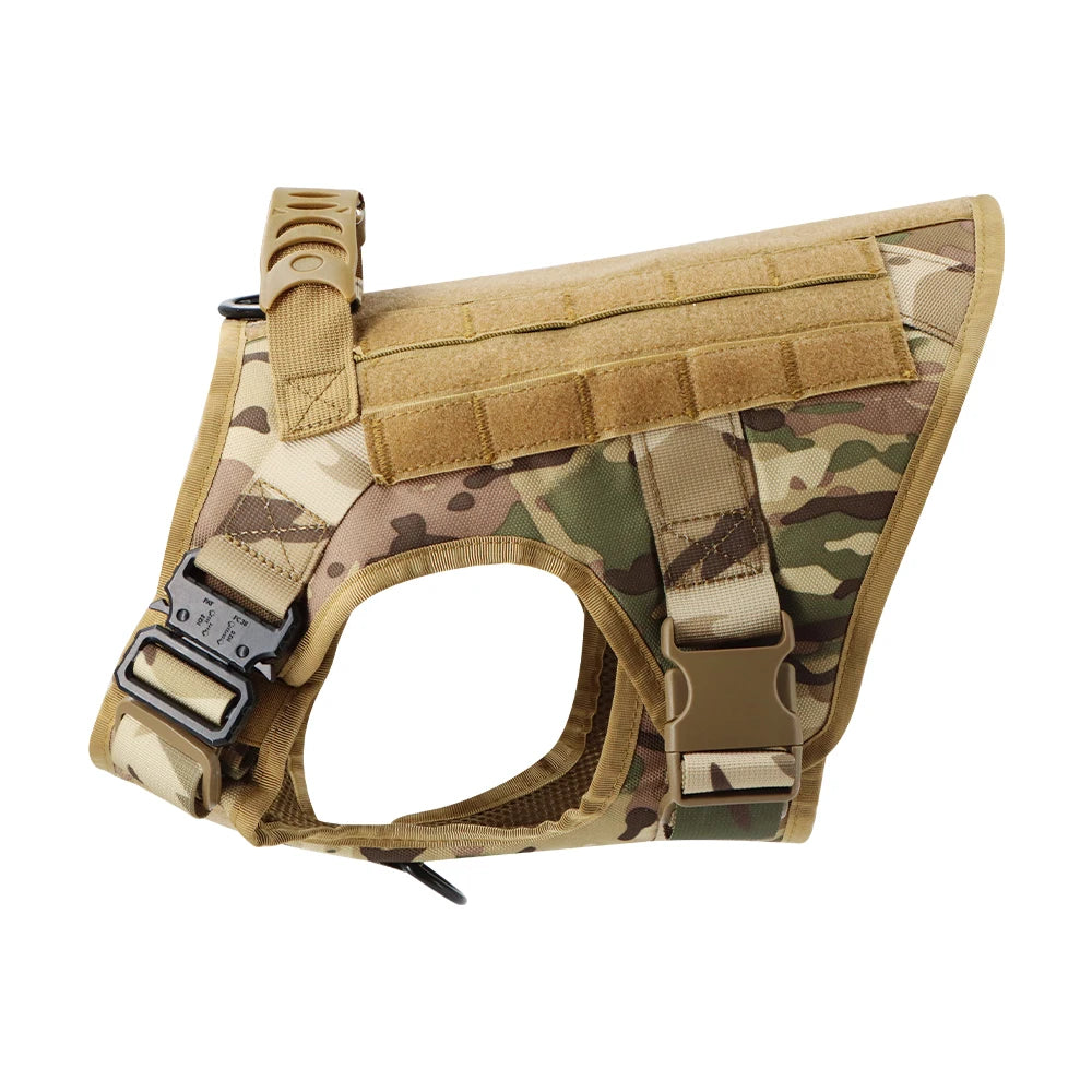 Military Tactical Dog Harness Vest With Leash Patches Set For Malinois