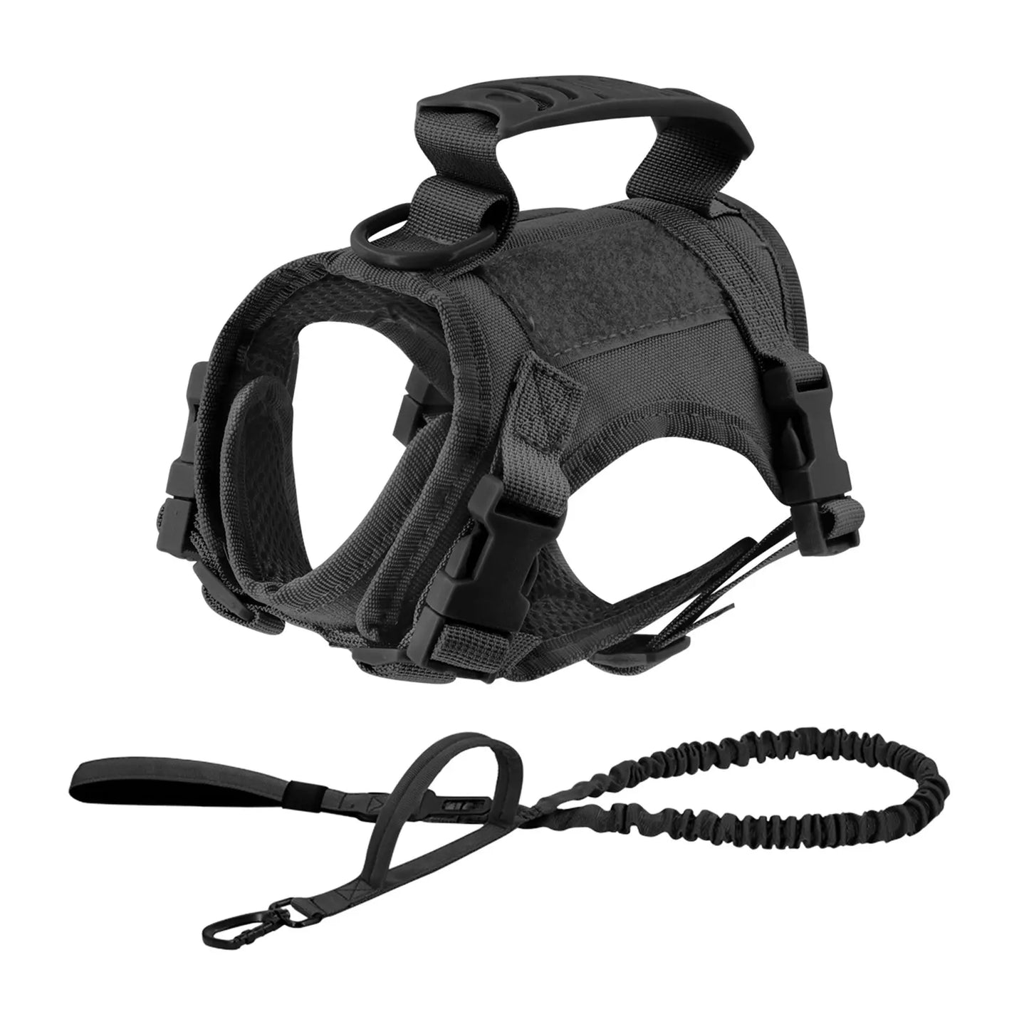 Tactical Cat Harness Leash Set With Handle And 9 Patches
