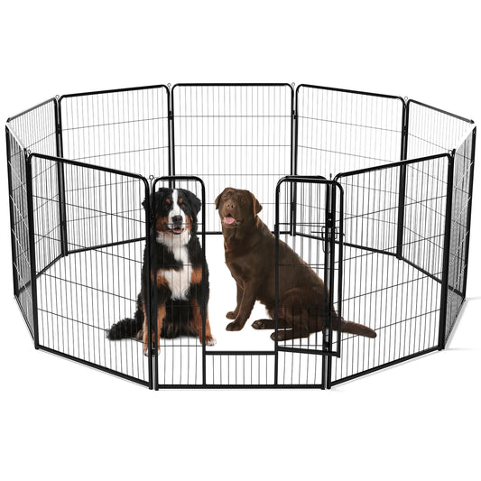 JHK 8 Panel Heavy Duty Metal Dog Playpen for Indoor Outdoor Use