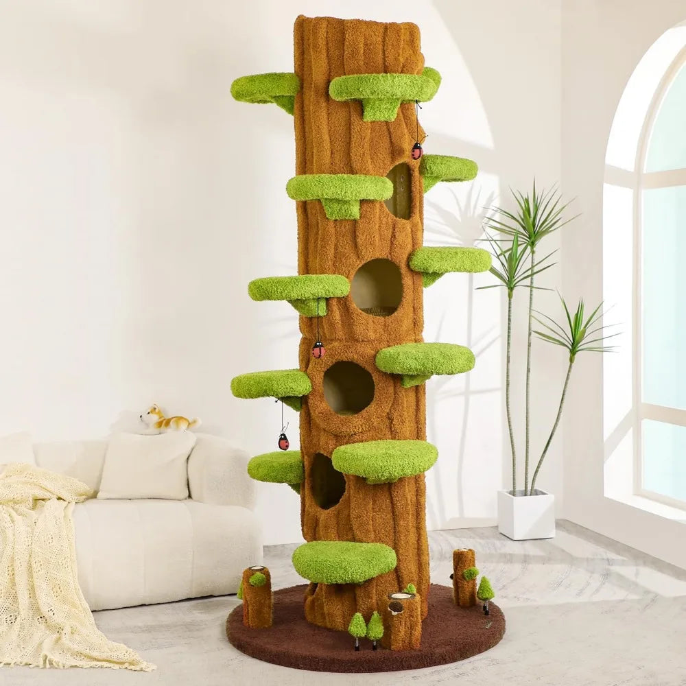 90.5 Inch Luxury Cat Tree with Scratching Post and Condo