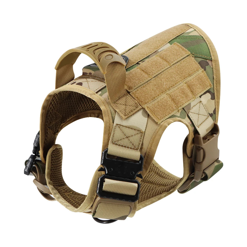 Military Tactical Dog Harness Vest With Leash Patches Set For Malinois
