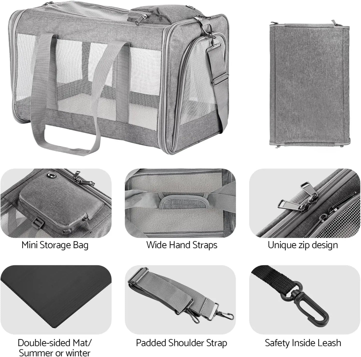 Airline Approved Soft Pet Carrier for Cats and Dogs Travel