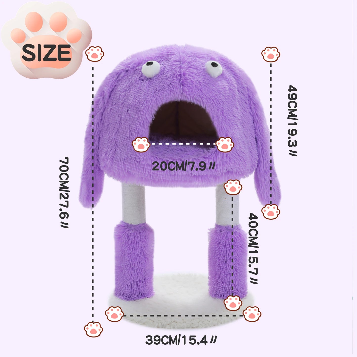 Monster Series Cat Tree Tower with Plush Condo and Funny Ears