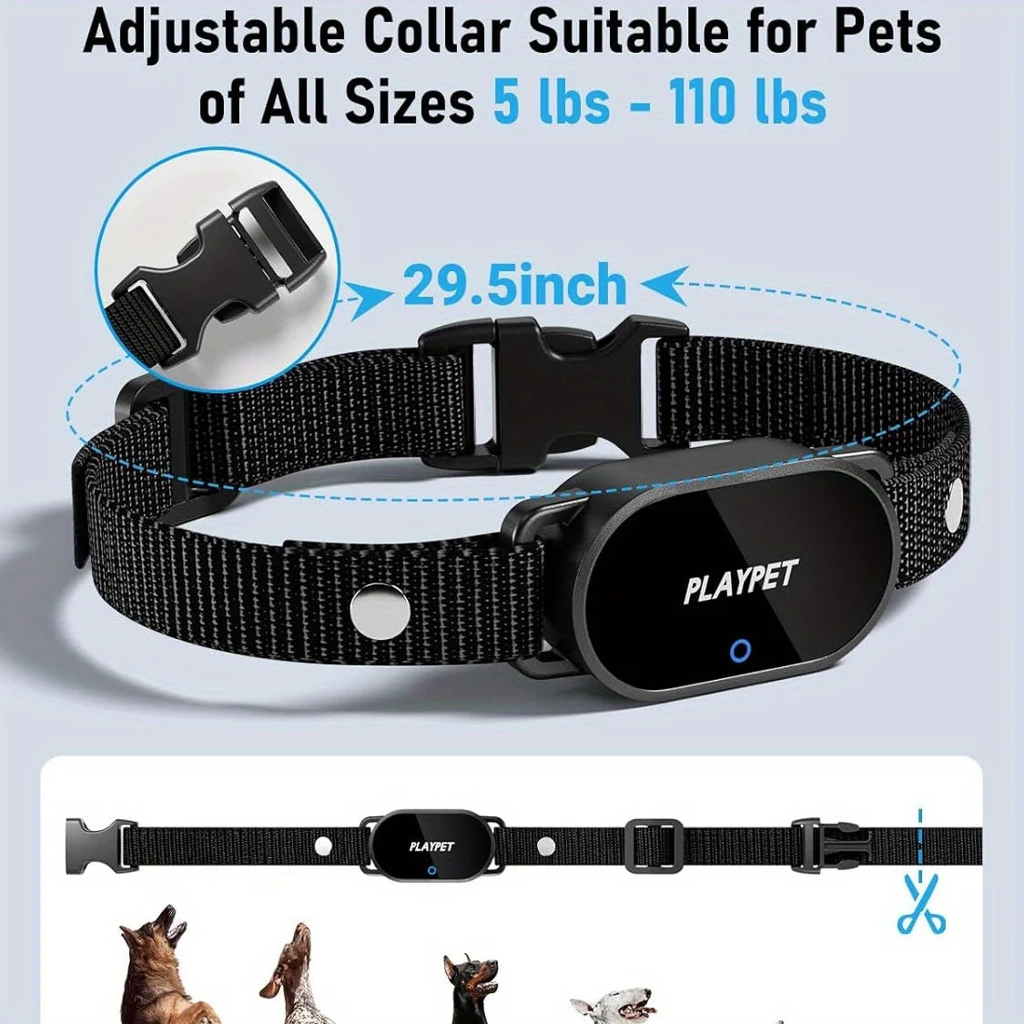 Rechargeable Waterproof Dog Shock Collar with Remote and LED Light