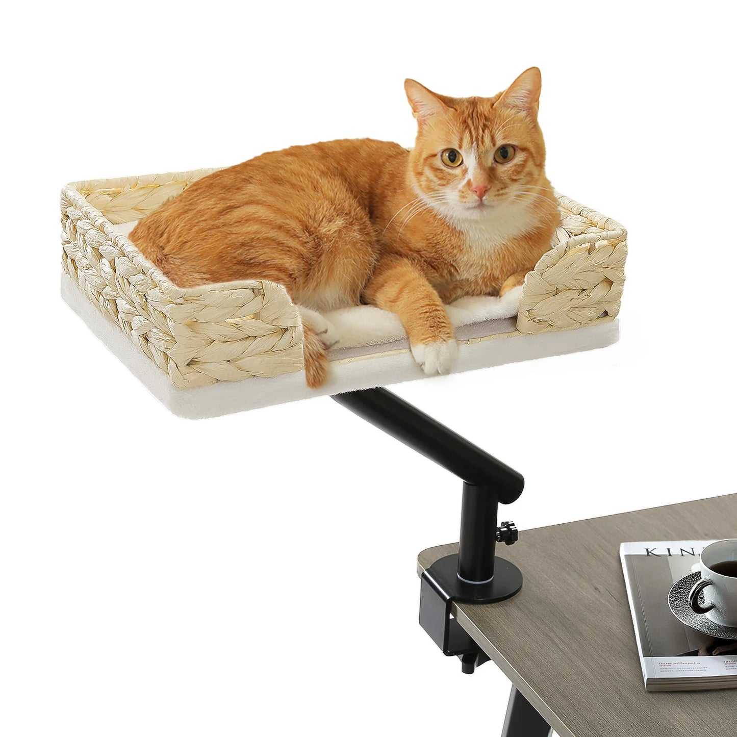 Cat Desk Bed 360 Rotatable Stand For Indoor Cats Hammock