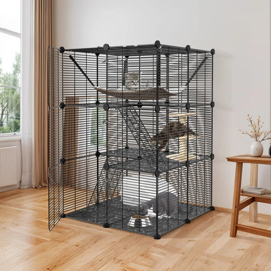 Three Tier Cat Cage Enclosure with Hammock for Cats