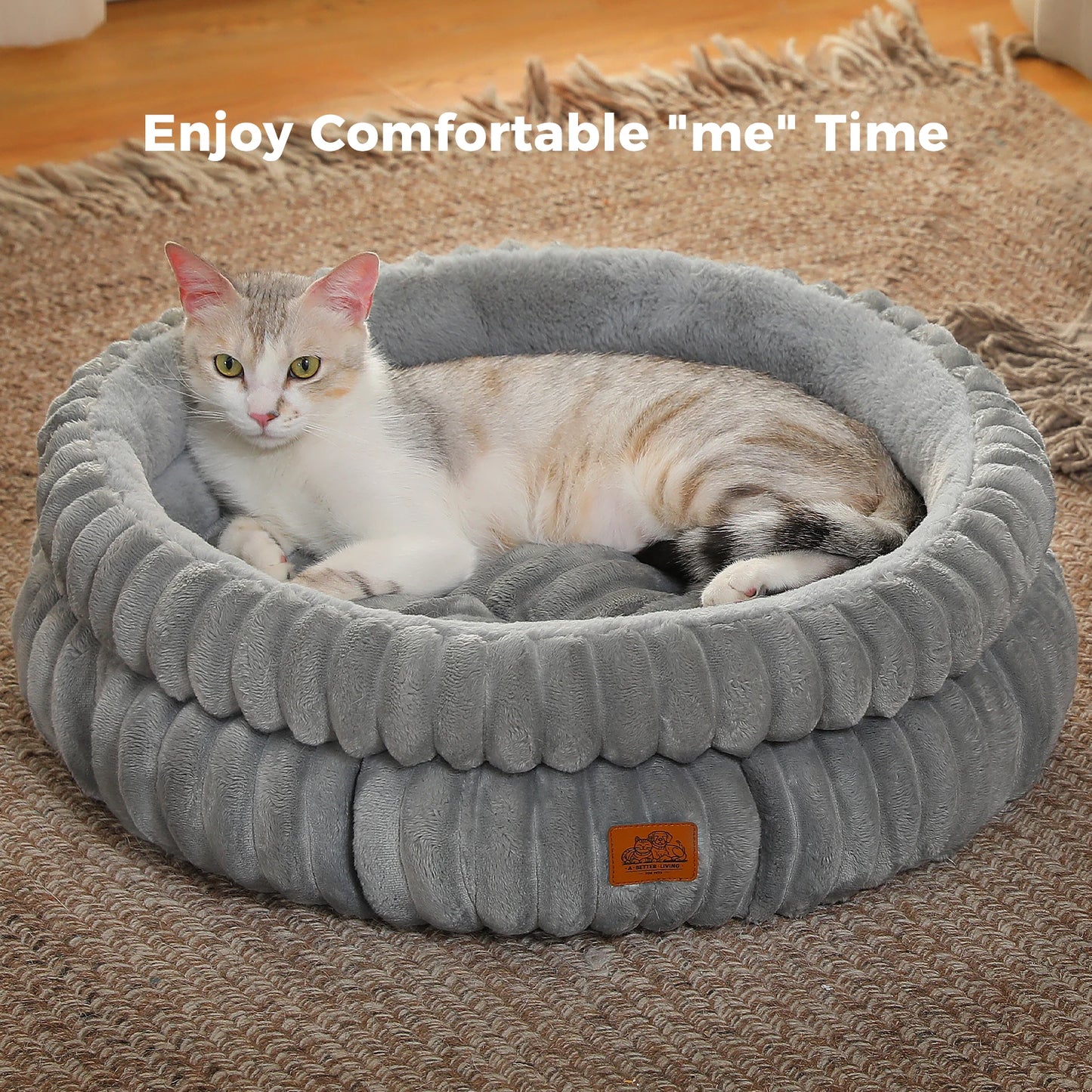 PAWZ Road Round Dog And Cat Bed For Medium Pets Washable Indoor All Seasons