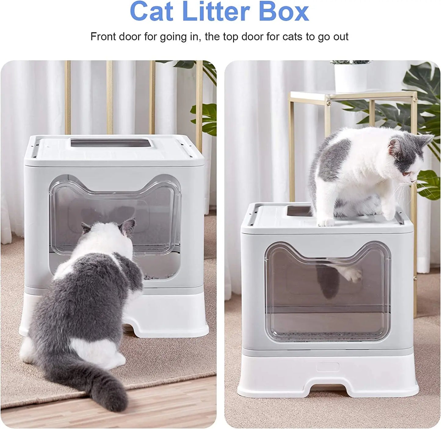 Extra Large Hooded Cat Litter Tray with Scoop and Drawer