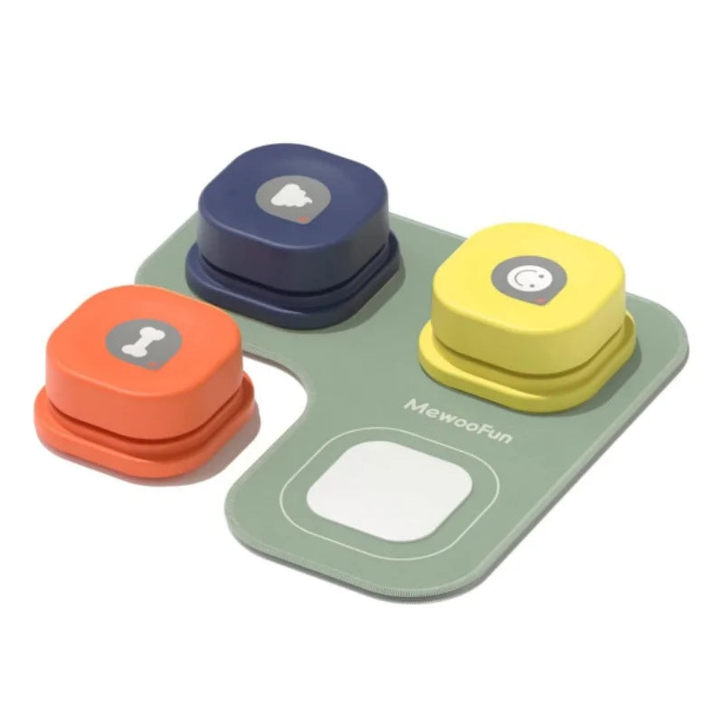 Mewoofun Dog Talking Buttons Set with Rubber Mat for Training