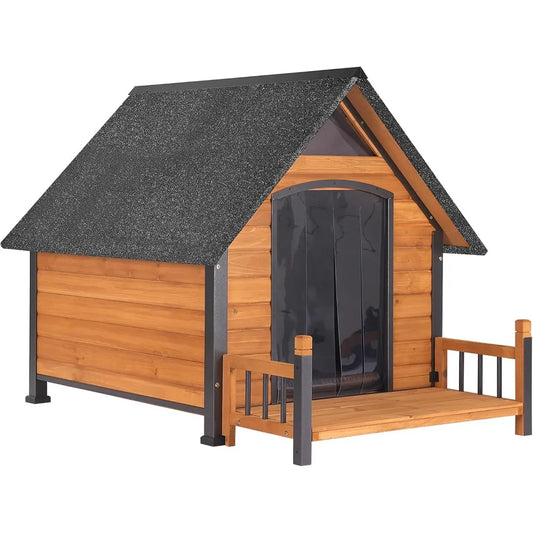 Large Weatherproof Dog House with Metal Frame for All Breeds