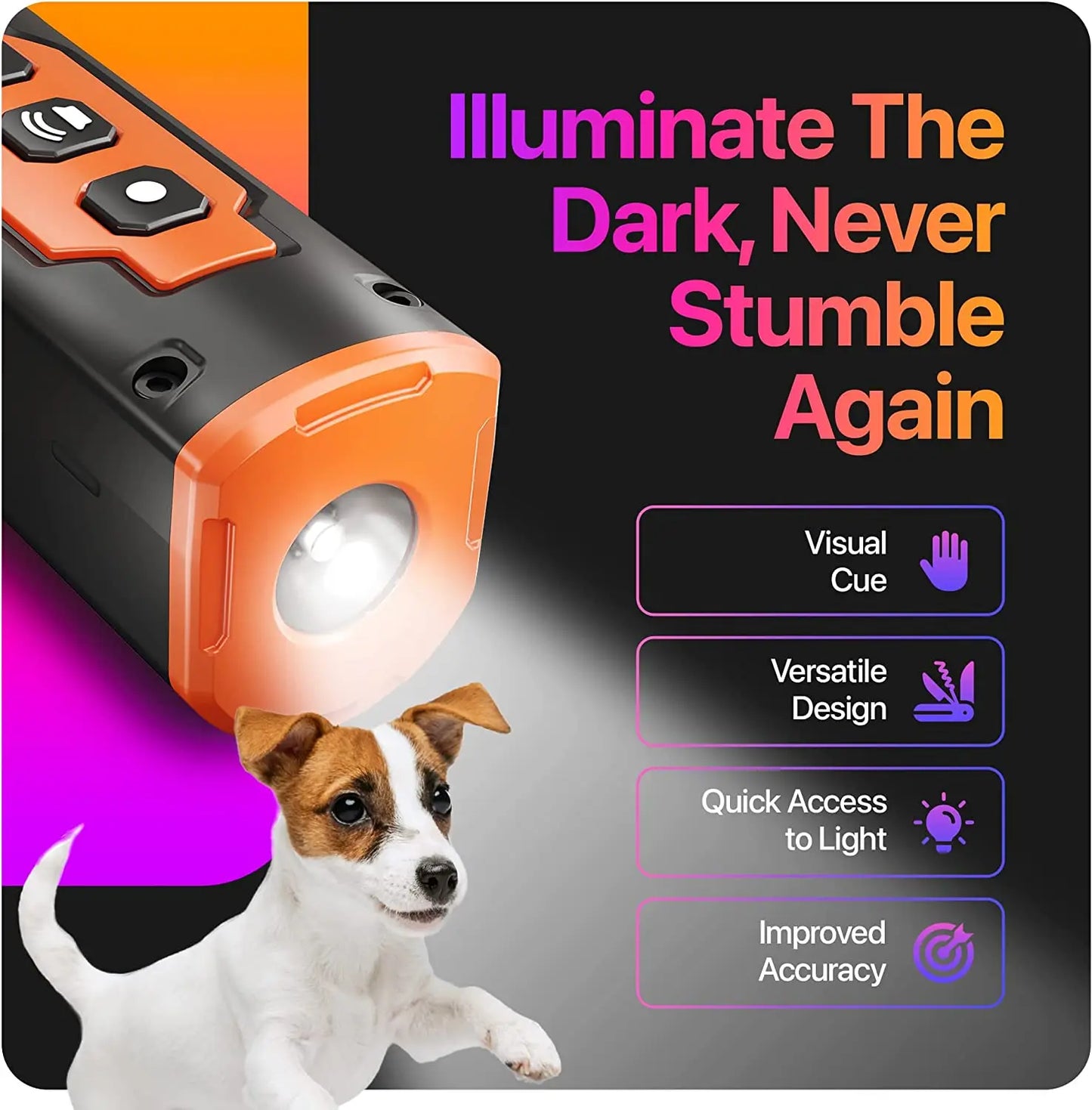 2023 Ultrasonic Dog Repeller With LED Light And Training
