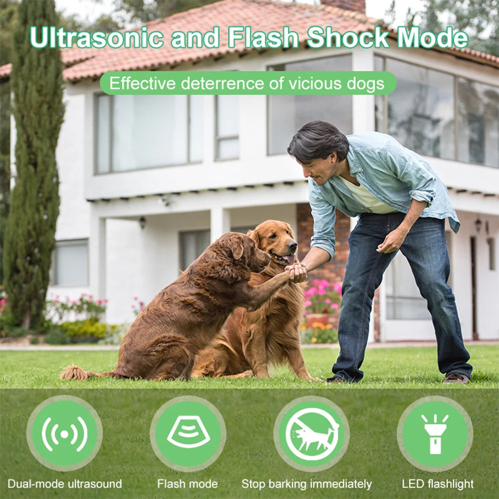 Ultrasonic Dog Repeller Training Device Rechargeable LED
