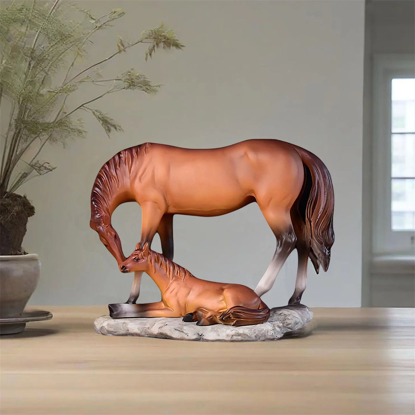 Elegant Resin Horse Figurine For Christmas Table Centerpiece