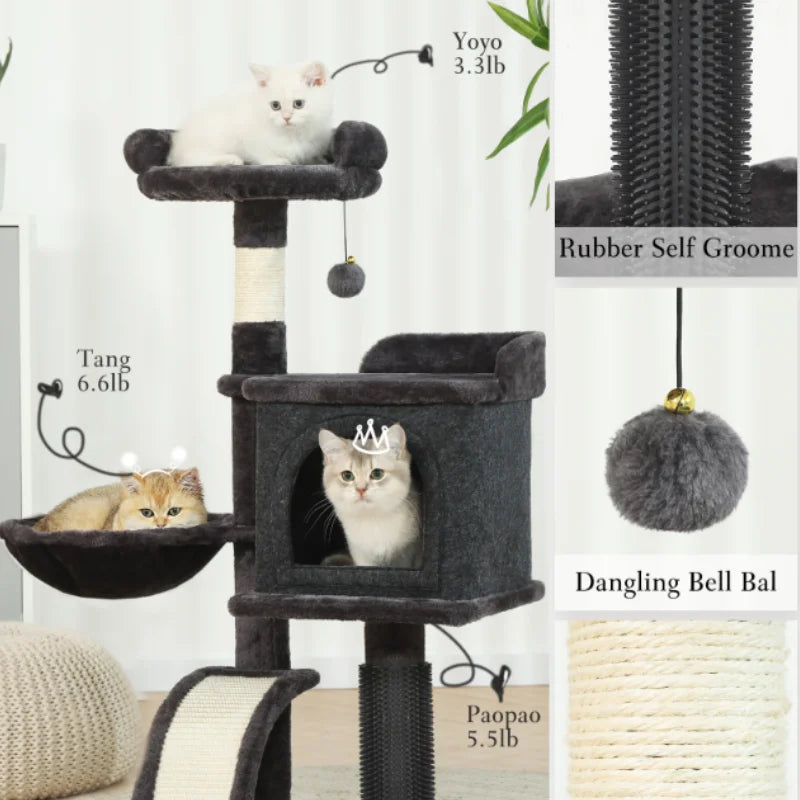 Hoopet 36.6 Inch Cat Tree Climbing Frame With Hammock
