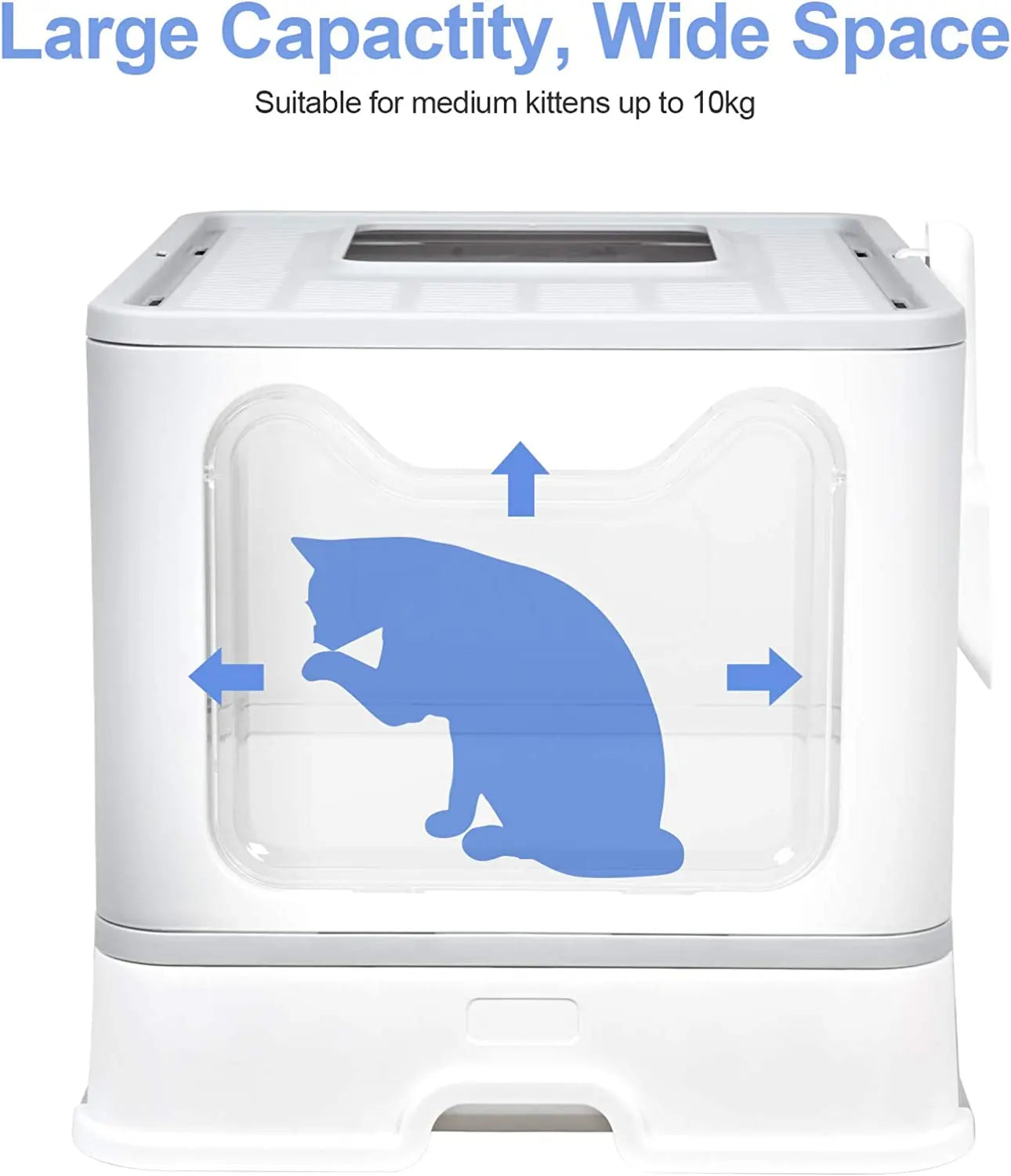 Extra Large Hooded Cat Litter Tray with Scoop and Drawer