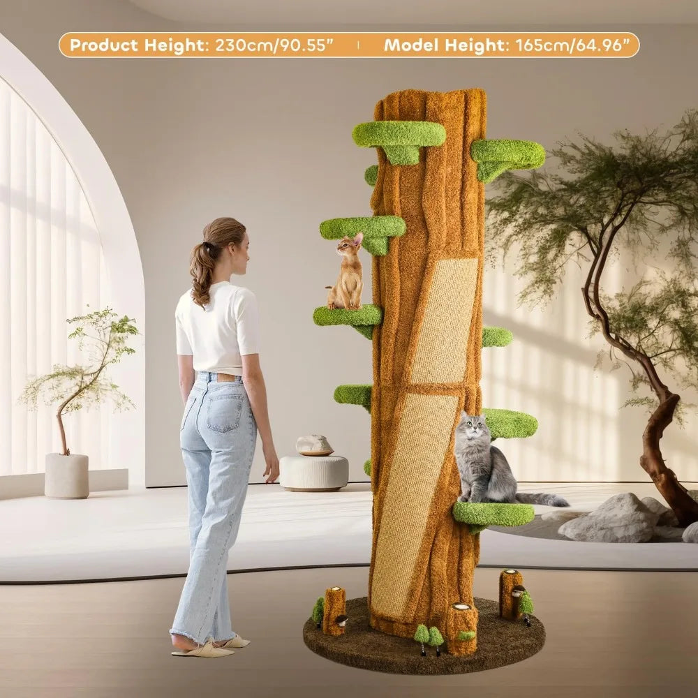 Luxury Cat Tree Tower 90.5 Inch Multi-Level Indoor Condo