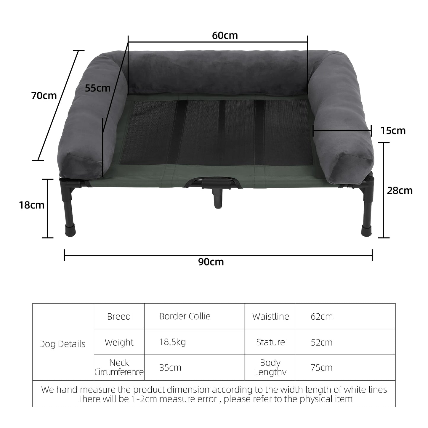 Indoor Outdoor Elevated Pet Bed for Dogs and Cats L XL 2XL