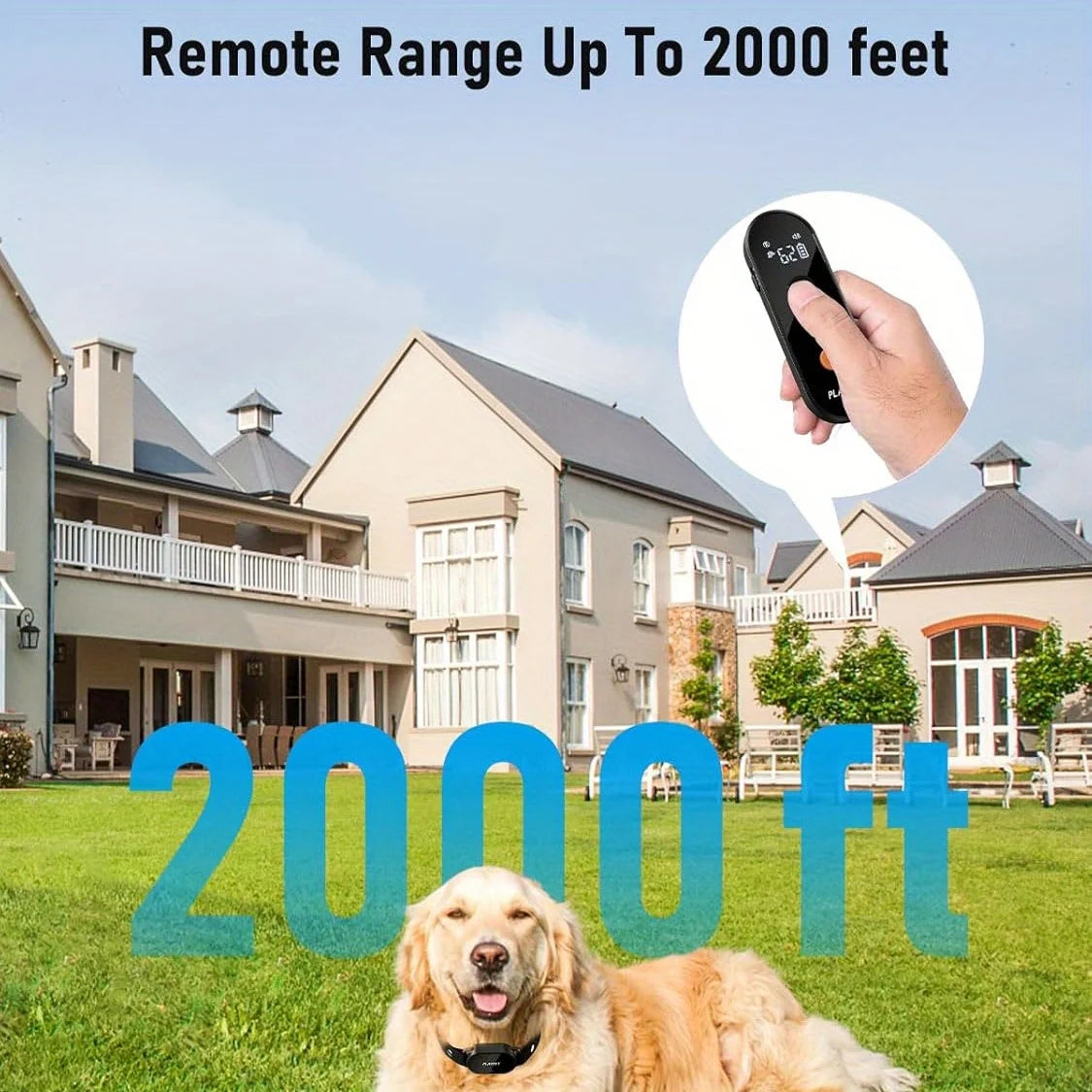 Rechargeable Waterproof Dog Shock Collar with Remote and LED Light