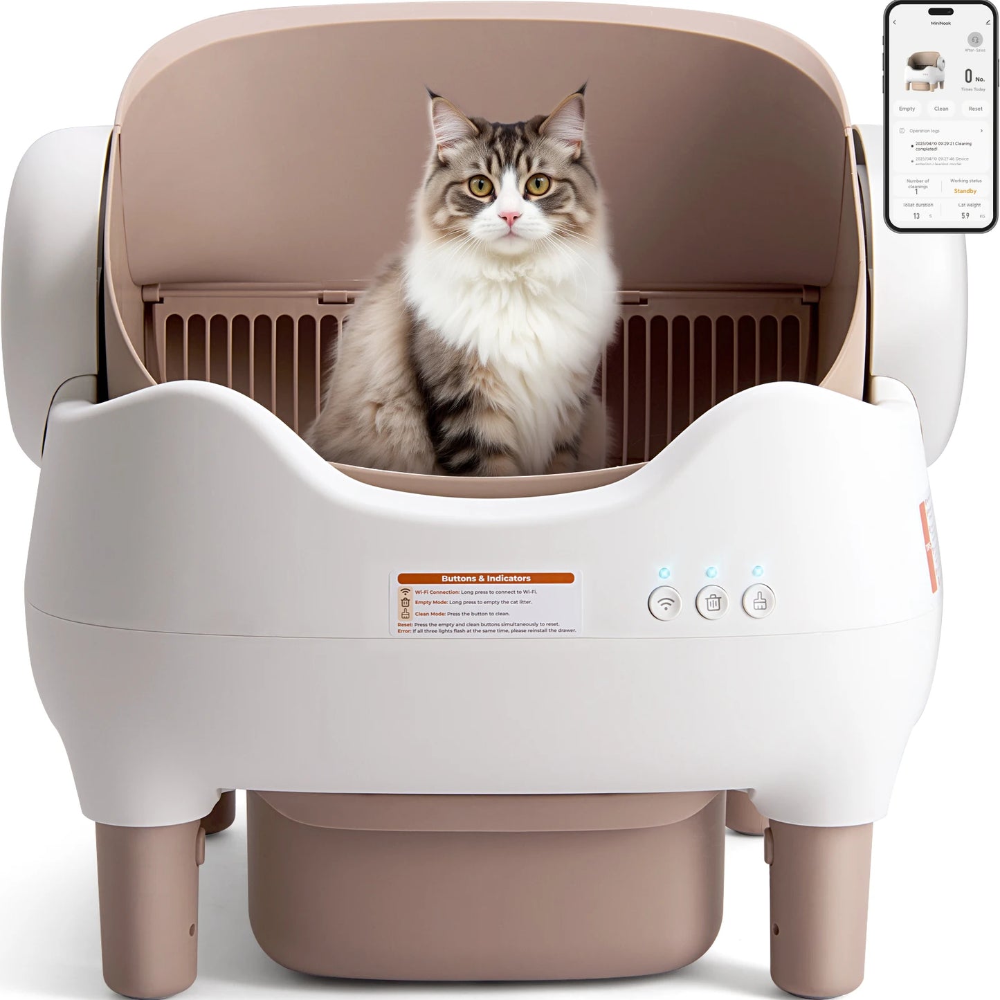 Self Cleaning Automatic Cat Litter Box with App Control