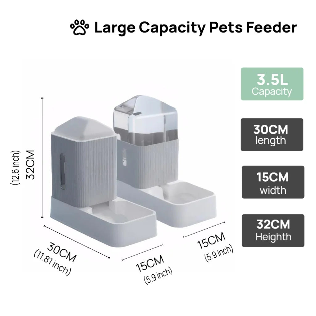 Large Capacity Automatic Dog and Cat Feeder Water Dispenser